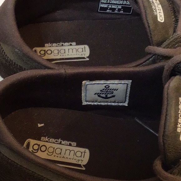 SKECHERS GOGO MAT BROWN LEATHER TEXTILES UPPER SHOES SZ 9 - Picture 8 of 13